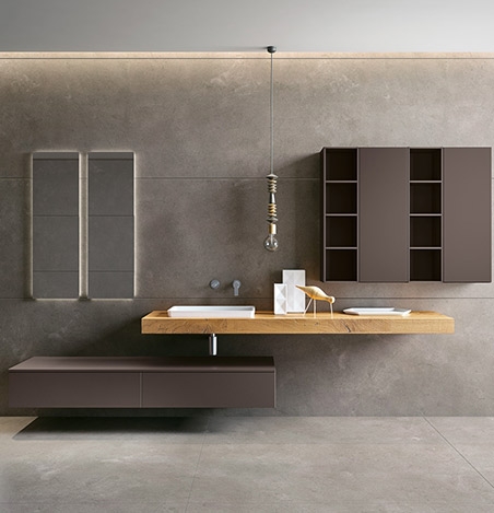 Mensola base da bagno cm.120x50x2 per lavabo d'appoggio e accessori bagno  bianco Arredobagno e Cucine s.r.l.s.