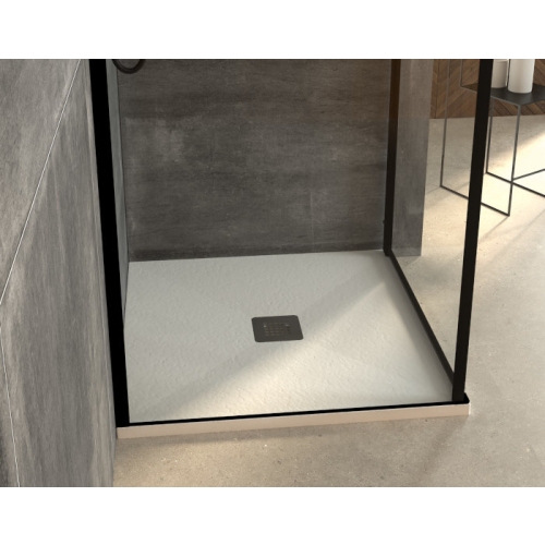 Piatto doccia 70x150 in resina nero effetto pietra riducibile Agorà