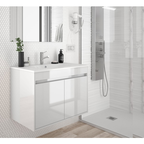 Mobiletto Bagno 60x30x60 Cm In MDF Rovere Chiaro | Con Cassetto, Ante A Ribalta E Ripiano Regolabile | Design Moderno E Funzionale - Foto 11