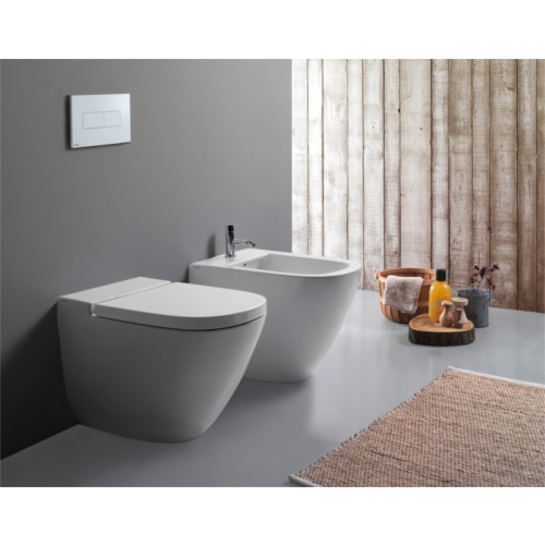 Sanitari filo muro in ceramica wc completo di sedile softclose e bidet