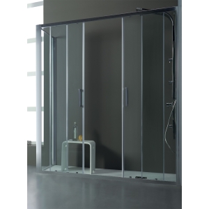 Box doccia FPSC57 con due ante scorrevoli in cristallo 6 mm. satinato cm. 80x150 profilo cromo di Tamanaco