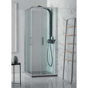 Box doccia FLEX in cristallo 6 mm satinato 75x90 con profilo cromo di Tamanaco