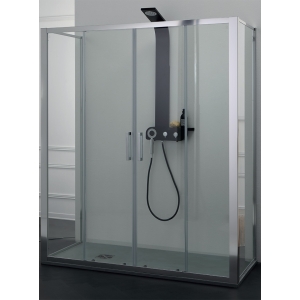 Box doccia FPSC57 in cristallo 6 mm. satinato cm. 100x180x100 profilo cromo di Tamanaco