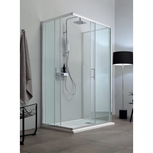 Box doccia ECO con lato fisso in cristallo 6 mm trasparente 70x70x70 con profilo cromo di Tamanaco