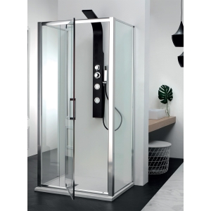 Box doccia FPB40 cristallo 6 mm satinato 70x100x70 con profilo cromo di Tamanaco