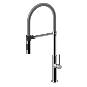 Miscelatore lavello cucina Chef con canna orientabile in ottone cromo di Paffoni
