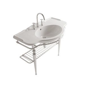 Struttura Paestum terra in ottone con lavabo cm. 110x60 bianco lucido di Ceramica Globo