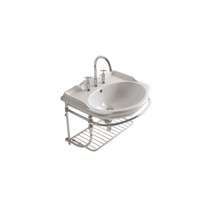Struttura Paestum sospesa in ottone con lavabo cm. 62x54 bianco lucido di Ceramica Globo