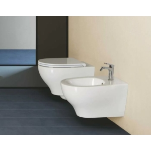 Sanitari Pratica senza brida sospesi cm. 53x35,5 con sedile softclose di Ceramica Azzurra