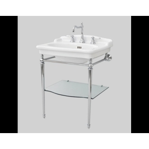 Struttura Hermitage a terra in metallo anticato con lavabo cm. 68x55 bianco lucido di Art Ceram