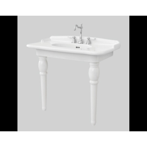 Gambe in ceramica a terra con lavabo Hermitage cm. 112x63 in ceramica bianco lucido di Art Ceram