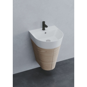 Mobile sospeso con lavabo Forma cm. 44x47 olmo naturale di Ceramica Azzurra