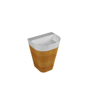 Mobile a terra con lavabo Forma cm. 59x47 olmo naturale di Ceramica Azzurra