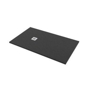 Piatto doccia 100x150 h.2,8 in marmo resina effetto pietra nero opaco Ardesia