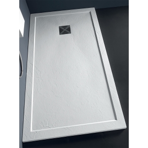 Piatto doccia 80x80 Marmo Resina H3,3 bordato Flat Tamanaco bianco