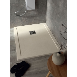 Piatto doccia 80x80 Marmo Resina H3,3 bordato Flat Tamanaco Crema