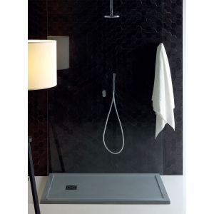 Piatto doccia 80x80 Marmo Resina H3,3 bordato Flat Tamanaco Grigio Cemento