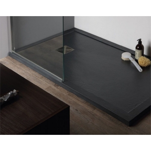 Piatto doccia 72x90 Marmo Resina H3,3 bordato Flat Tamanaco Antracite