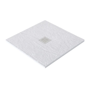 Piatto Doccia in Pietra Artificiale 80x80 cm Invictus H3 Ceramica Azzurra Bianco Gesso