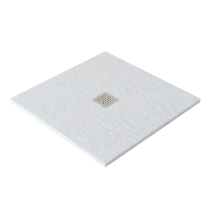 Piatto Doccia in Pietra Artificiale 90x90 cm Invictus H3 Ceramica Azzurra Bianco Gesso