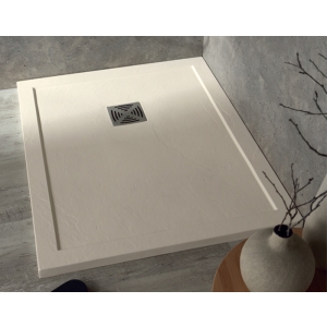 Piatto doccia 80x170 Marmo Resina H3,3 bordato Flat Tamanaco Crema