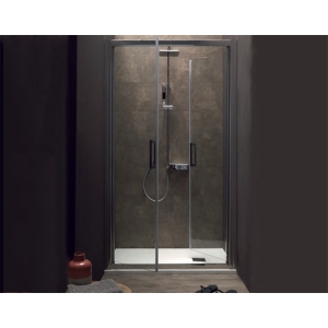 Porta doccia FPSL60 in cristallo 6 mm satinato cm. 100 con profilo cromato di Tamanaco