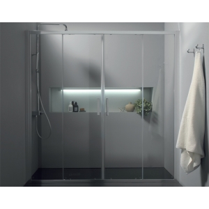 Porta doccia FPSC57 in cristallo 6 mm trasparente cm. 180 con profilo cromato di Tamanaco