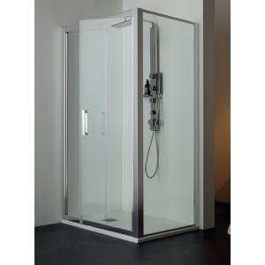 Box doccia FPSL60 cristallo 6 mm satinato 65x120 con profilo cromo di Tamanaco