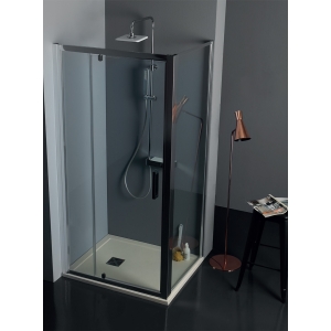Box doccia FPB40 cristallo 6 mm satinato 80x110 con profilo cromo di Tamanaco