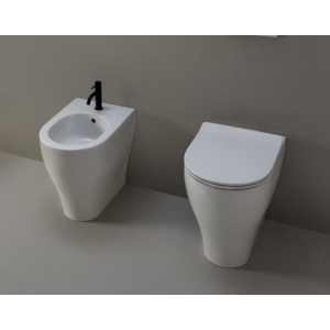 Sanitari App Terza Età  Filomuro Vortice 54x36 cm H. 48 Copriw. Avvolgente. Soft Close Bianco