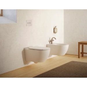 Sanitari Sfera 55 Sospesi 55x35 cm Silentech con Copriwater Up-Fix Avvolgente Tradizionale Bianco