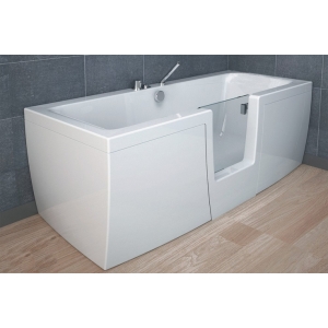 Vasca idromassaggio comfort 170x70 con porta centrale trasparente