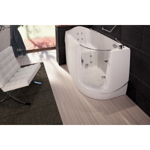 Vasca idromassaggio facile 130x75 con seduta ergonomica a sinistra