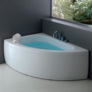 Vasca Sharm 150x100 idromassaggio angolare installazione a sinistra bianca lucida di Tamanaco