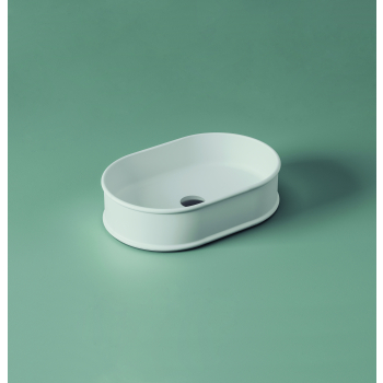 Lavabo Atelier appoggio 60x40 cm ovale in ceramica bianco lucido di Art Ceram
