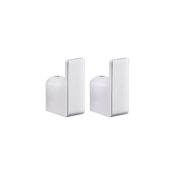 Coppia appendiabiti Pirenei cm. 2x3,3 in ottone bianchi con finiture cromo di Gedy