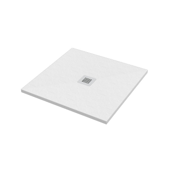 Piatto doccia 90x90 h.2,8 in marmo resina effetto pietra bianco opaco Ardesia