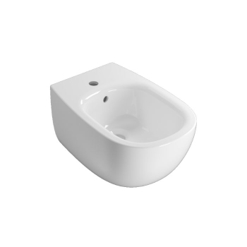 Bidet Globo Daily Sospeso 53x35 cm  Monoforo Bianco Lucido Fissaggi Inclusi