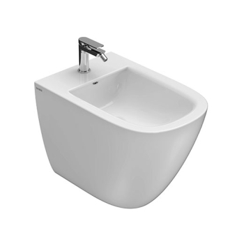 Bidet Stockholm filomuro traslato cm. 58x37 bianco lucido di Ceramica Globo