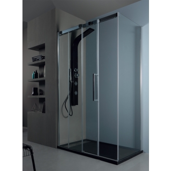 Box doccia 6PSC15 in cristallo 6 mm trasparente 90x120 con profilo cromo di Tamanaco