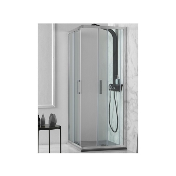 Box doccia FLEX in cristallo 6 mm trasparente 100x110 con profilo cromo di Tamanaco