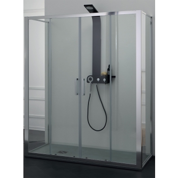 Box doccia FPSC57 in cristallo 6 mm. satinato cm. 70x170x70 profilo cromo di Tamanaco