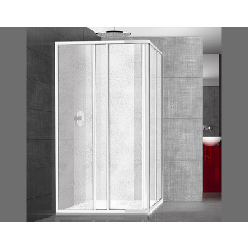 Cabine de douche Smeralda en acrylique 3 mm. bulles cm. 65x65 ; 70x70 ; Profil blanc 75x75