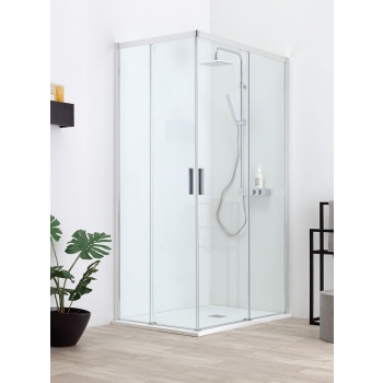 Box doccia QUICK in cristallo 6 mm trasparente 70x140 con profilo cromo di Tamanaco
