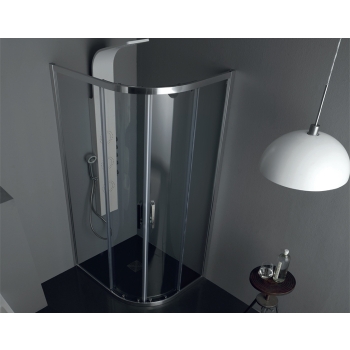 Box doccia FS40 in cristallo 6 mm. trasparente cm. 80x100 R=38 con profilo cromato di Tamanaco