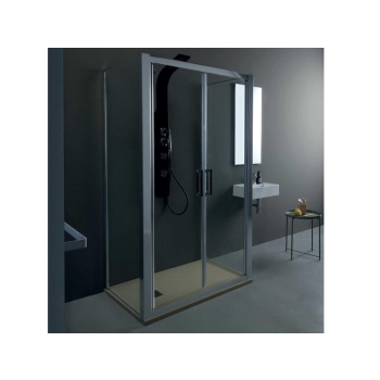 Box doccia FPSL60 cristallo 6 mm trasparente 80x90x80 con profilo cromo di Tamanaco