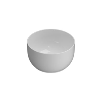 Lavabo T-Edge appoggio salvaspazio cm. 38x38 tondo in ceramica bianco lucido di Ceramica Globo