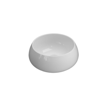 Lavabo T-Edge appoggio salvaspazio cm. 35x35 tondo in ceramica bianco lucido di Ceramica Globo