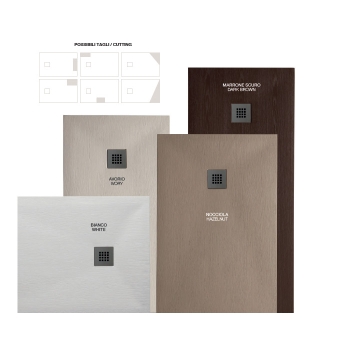 Piatto doccia 80x140 h.3 in marmoresina legno essence marrone di Tamanaco