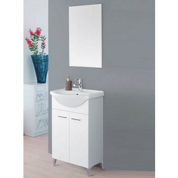 Composizione bagno a terra Stella due ante cm 56 bianco di Feridras